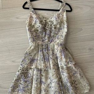 Guess chiffon floral ruffle dress